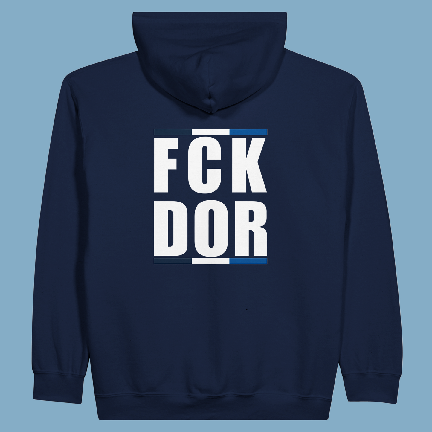 Unisex Kapuzen-Zip-Hoodie "FCK DOR"