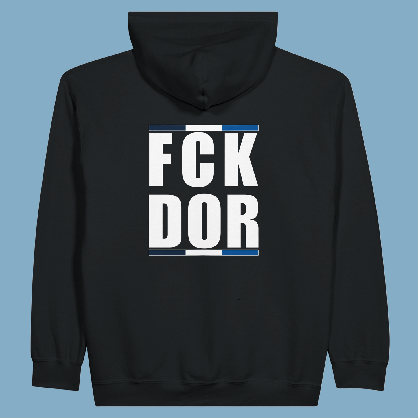 Unisex Kapuzen-Zip-Hoodie "FCK DOR"
