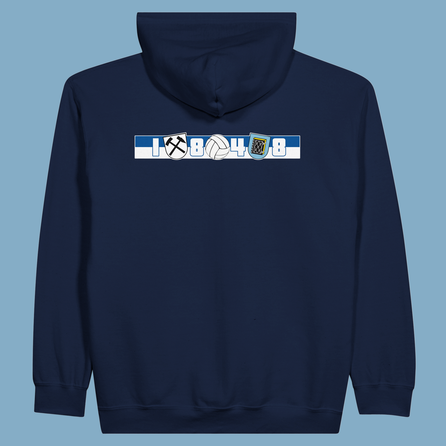 Unisex Kapuzen-Zip-Hoodie "Region, Stadt, Verein"