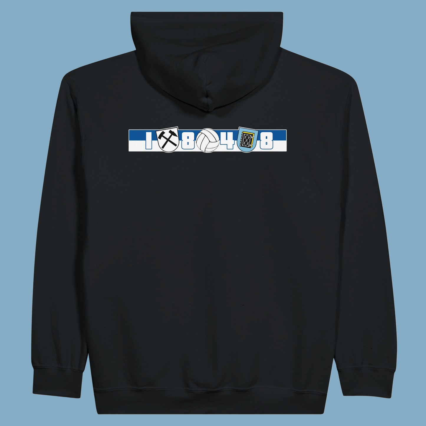 Unisex Kapuzen-Zip-Hoodie "Region, Stadt, Verein"