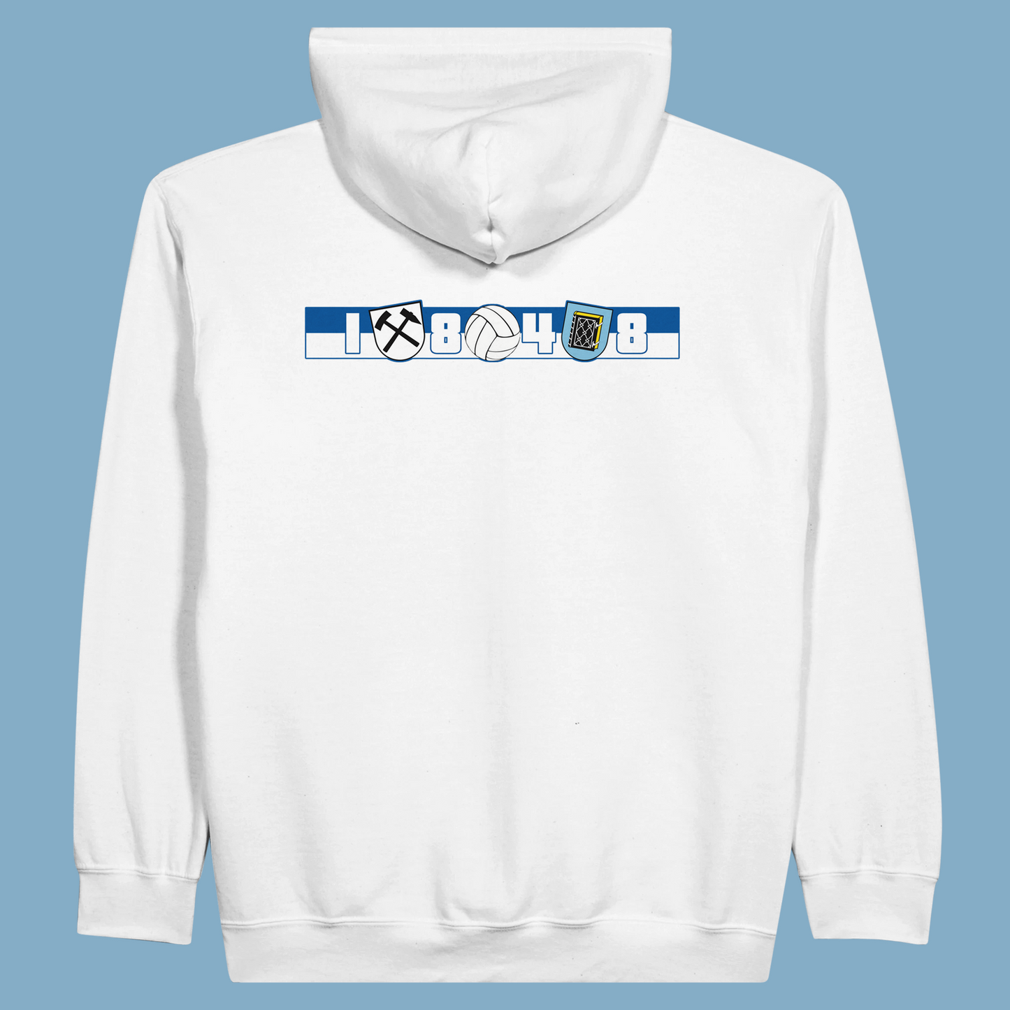 Unisex Kapuzen-Zip-Hoodie "Region, Stadt, Verein"