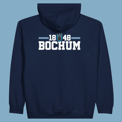 Unisex Kapuzen-Zip-Hoodie "1848 Bochum Streifen"