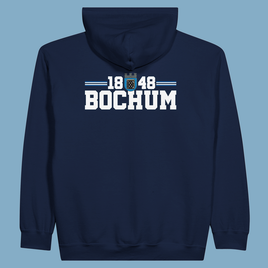 Unisex Kapuzen-Zip-Hoodie "1848 Bochum Streifen"