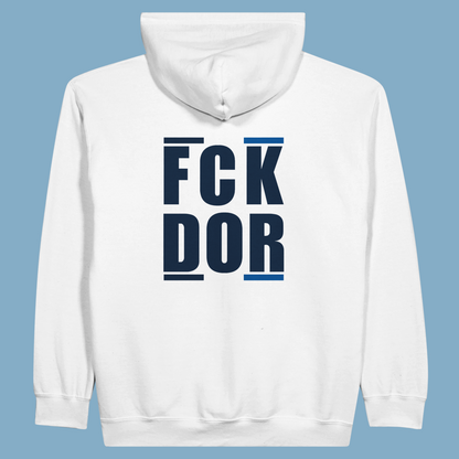 Unisex Kapuzen-Zip-Hoodie "FCK DOR"