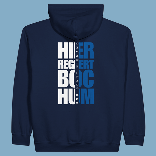 Unisex Kapuzen- Zip-Hoodie "Hier regiert Bochum"