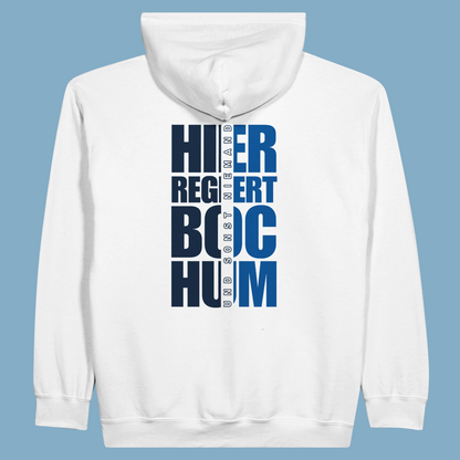 Unisex Kapuzen- Zip-Hoodie "Hier regiert Bochum"
