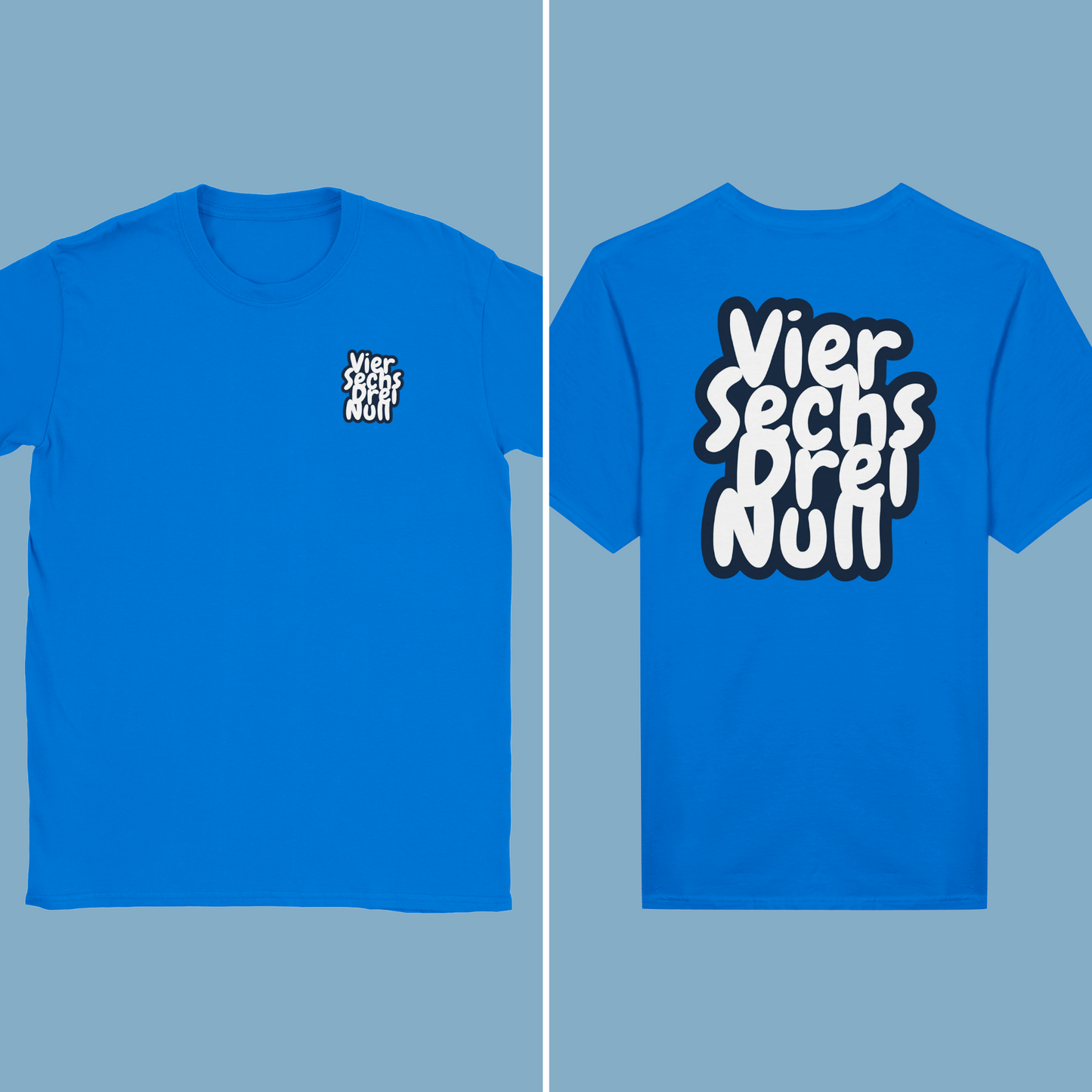 Unisex T-Shirt "Viersechsdreinull Cartoon Rück/Beidseitig"