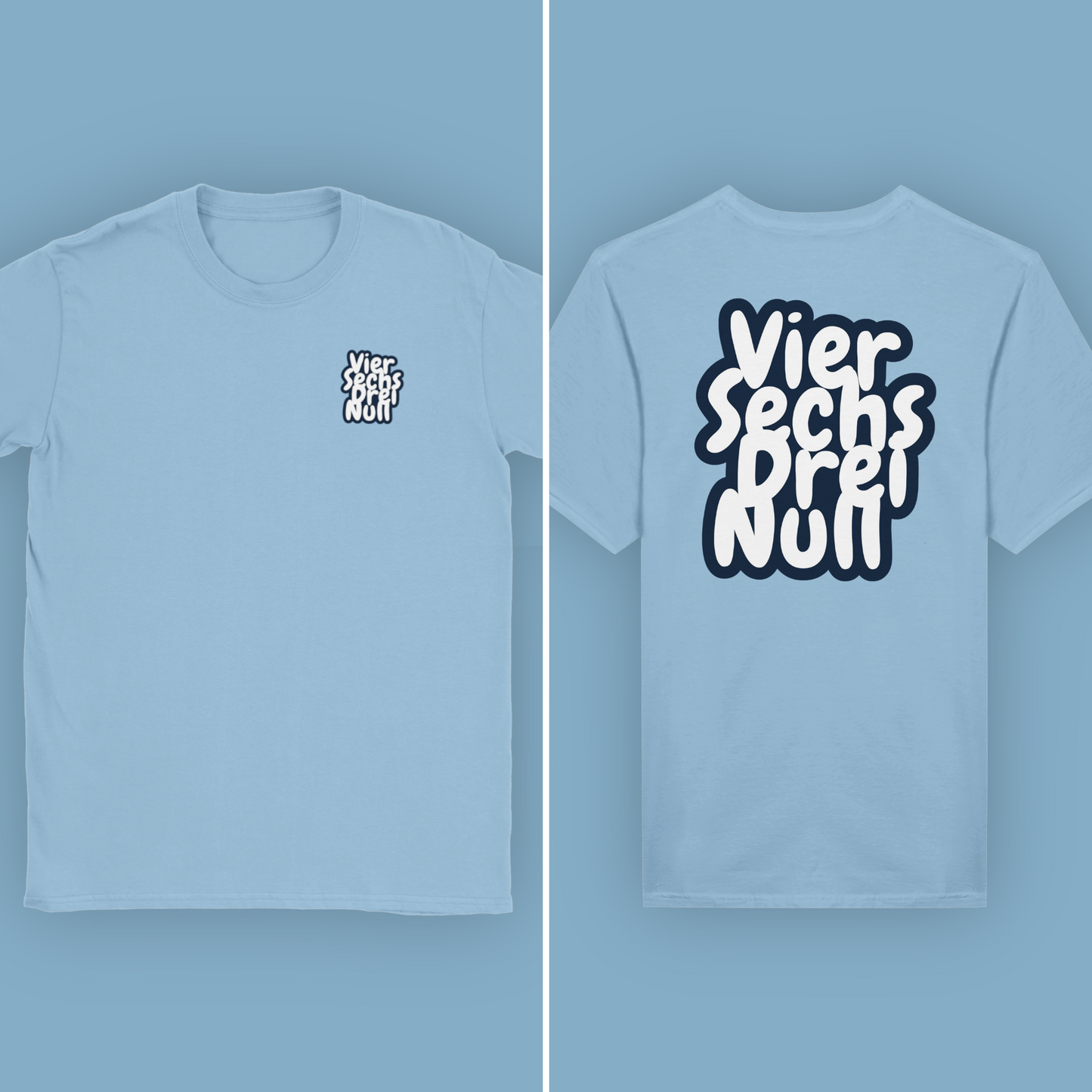 Unisex T-Shirt "Viersechsdreinull Cartoon Rück/Beidseitig"
