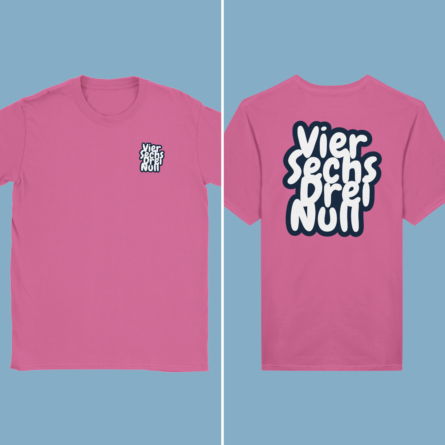 Unisex T-Shirt "Viersechsdreinull Cartoon Rück/Beidseitig"